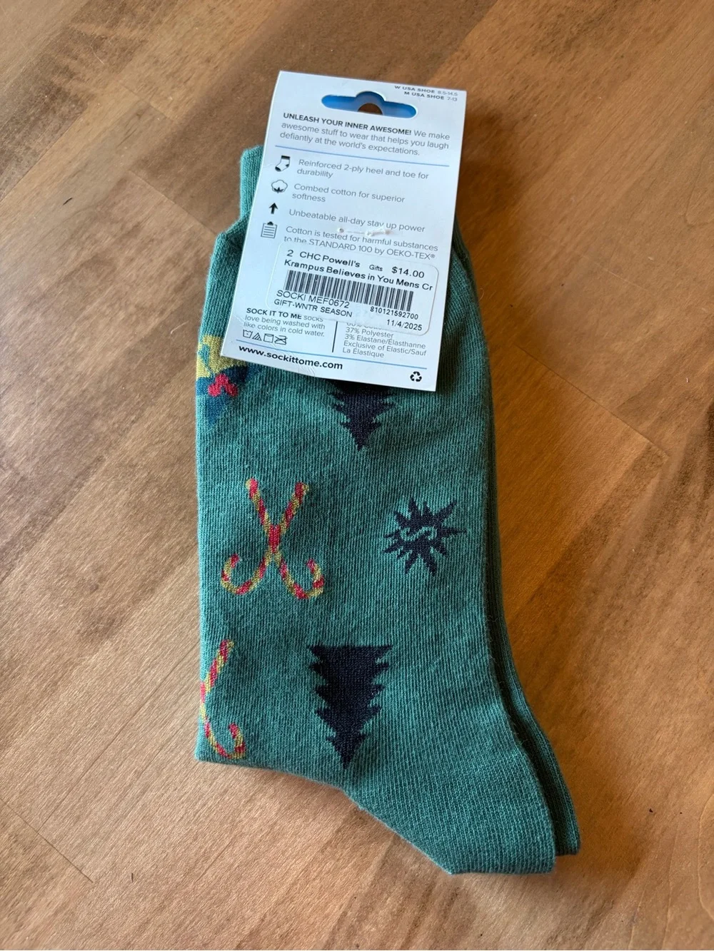 NEW Sock It To Me Krampus Believes in You Crew Men’s Crew Cut Socks - Picture 5 of 6